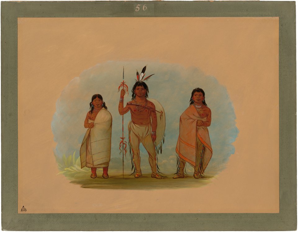 Ottowa Chief, His Wife, and a Warrior C17257