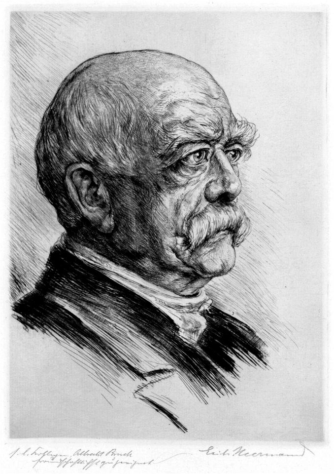 Otto von Bismarck. Radierung von Erich Heermann, um 1910