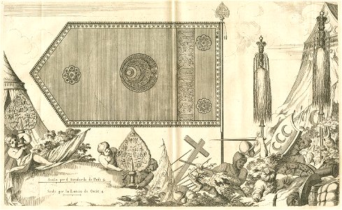 Ottoman insignia taken as trophy after the fall of Coroni to the Venetians in 1685 and later exposed in the church of Sa - Coronelli Vincenzo - 1687
