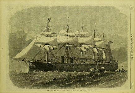 Our Iron-Clad Fleet, HMS Minotaur, built on the Thames - 1865. Free illustration for personal and commercial use.
