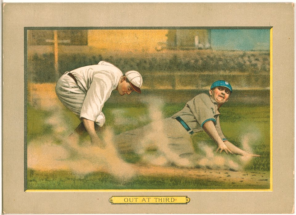 Out at third,baseball card portrait LCCN2007685712