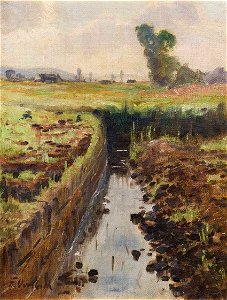 Fritz Overbeck - Moorgraben mit verstreuten Torfsoden