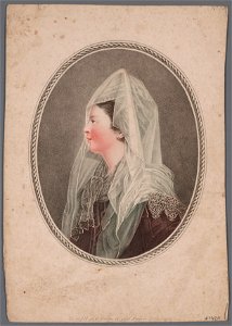 Ovaal vrouwenportret naar links, objectnr A 14211