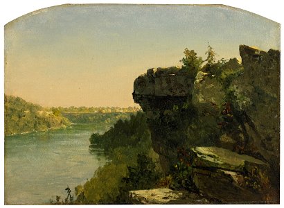 Overlooking the River From the Cliffs - John Frederick Kensett