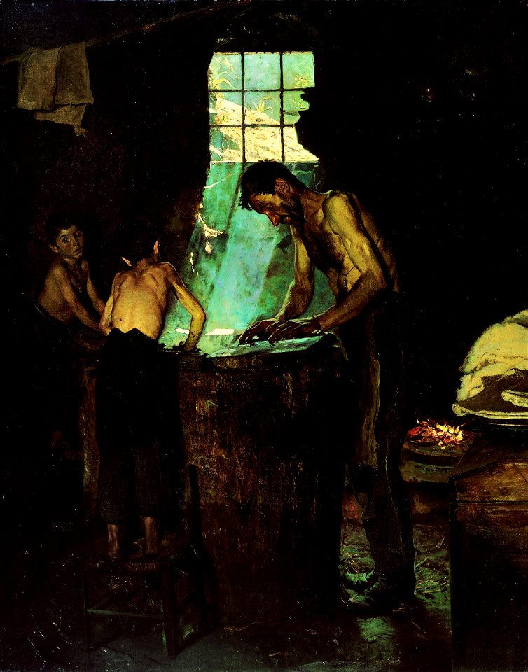 P. S. Krøyer - Italienske landsbyhattemagere (1880)