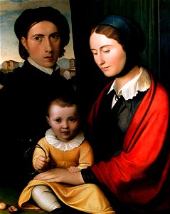 Friedrich Overbeck - Selbstporträt des Künstlers mit Frau und Sohn Alfons