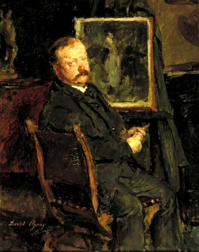 Portret van de schilder Pieter Oyens, door David Oyens