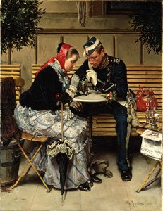Outside the Café A Porta, Copenhagen (Vilhelm Rosenstand) - Nationalmuseum - 18362