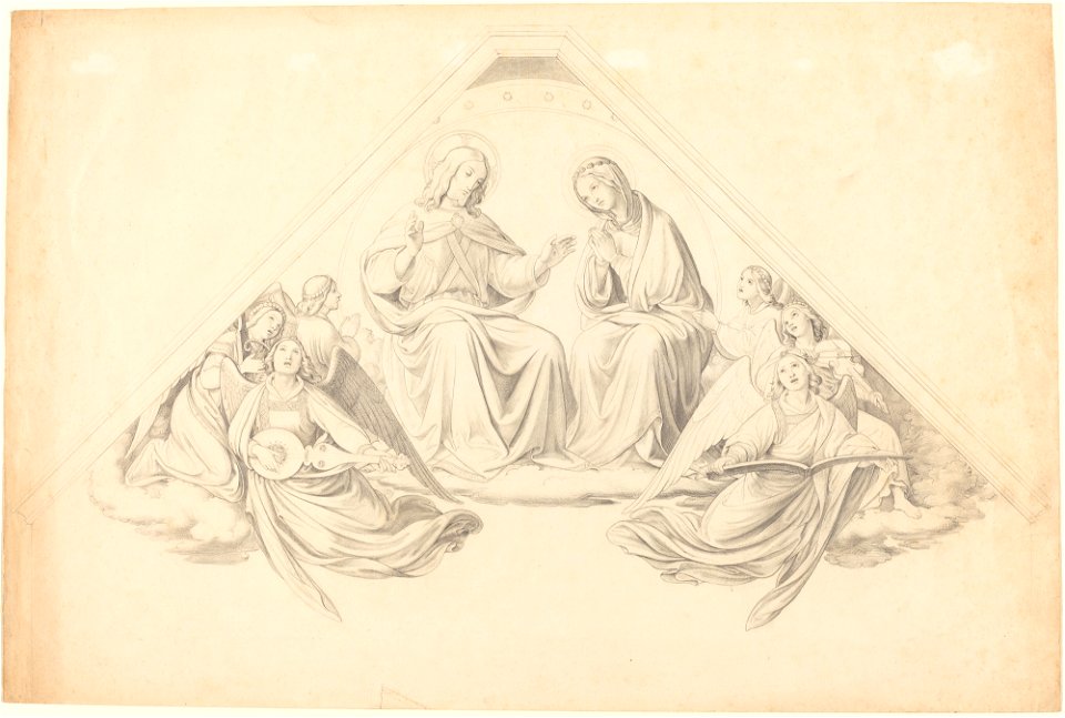 Friedrich Overbeck - Christ and the Virgin with Music-Making Angels