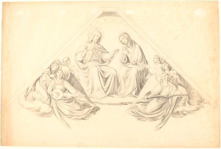 Friedrich Overbeck - Christ and the Virgin with Music-Making Angels