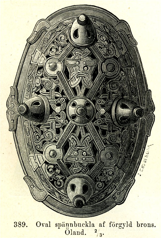 Oval spännbuckla fr Öland (Montelius 1877 s328 fig389)
