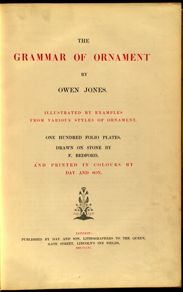 Owen Jones - Grammar of Ornament - 1856 - title page - scaled down