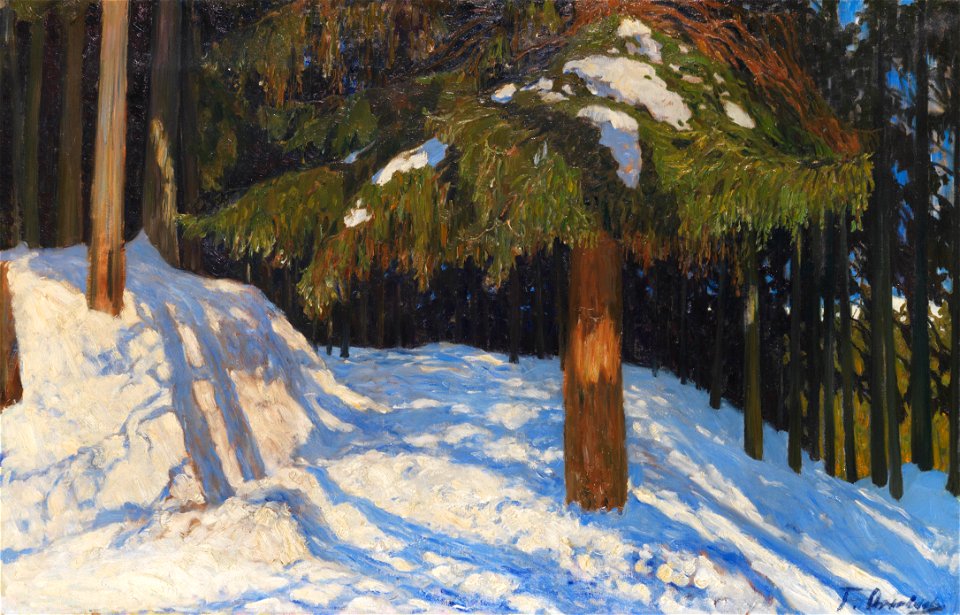 Fritz Overbeck - Tannenwald im Schnee (ca. 1909)