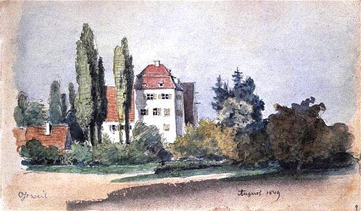 Oßweil - Aquarell von Eduard von Kallee - 1849