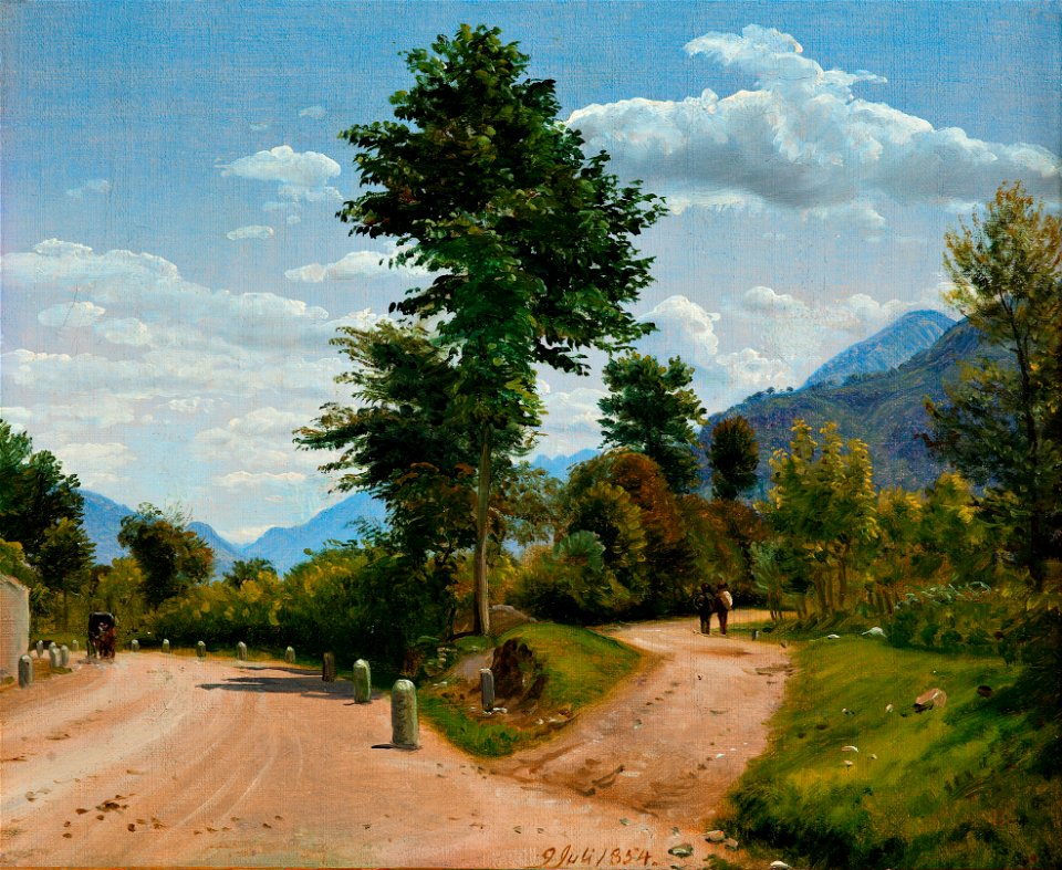 P. C. Skovgaard, Landevej i Sabinerbjergene, 1854, 0145NMK, Nivaagaards Malerisamling