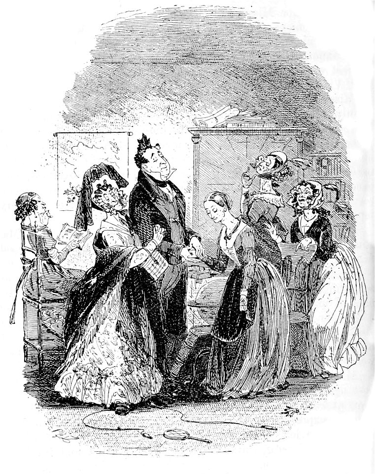 P103--Martin Chuzzlewit (Phiz)--todgers and pecksniffs call on miss pinch