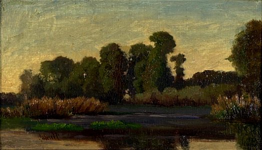 P.J.C. Gabriël - Rivierlandschap met bomen - E844 - Cultural Heritage Agency of the Netherlands Art Collection