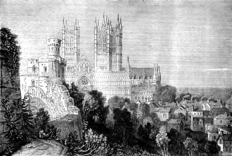 P106-View of Lincoln showing the Ruins of the Castle