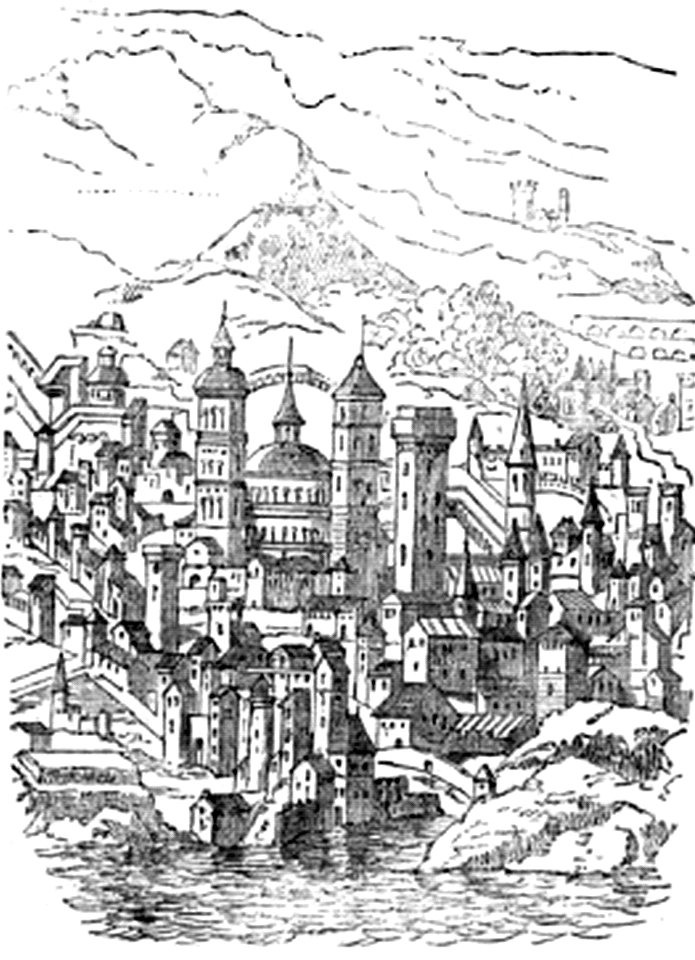 P214-View of part of the Town of Genoa