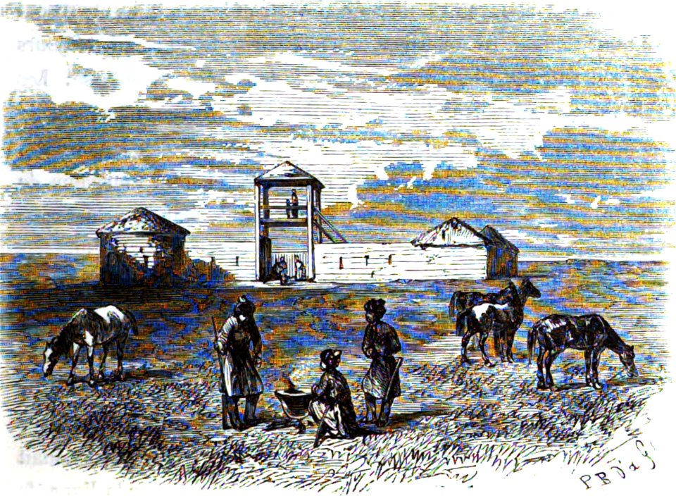 P.B. Poste de Cosaqnes prés Kalinovsk. Floriant Gille. Lettres sur le Caucase et la Crimée. 1859. P.39