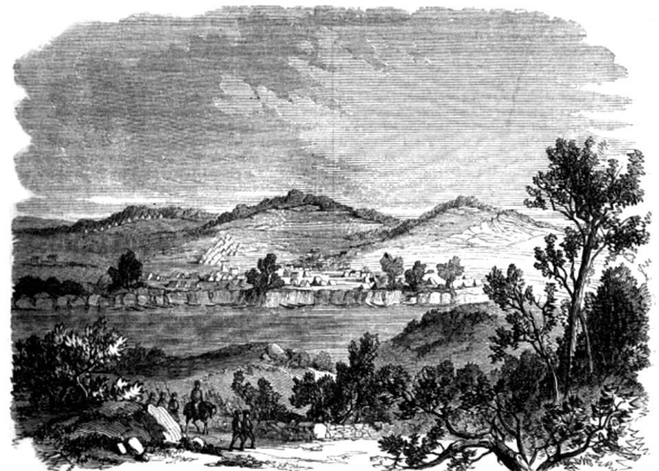 P181 BURGOYNE'S ENCAMPMENT ON THE WEST BANK OF THE HUDSON