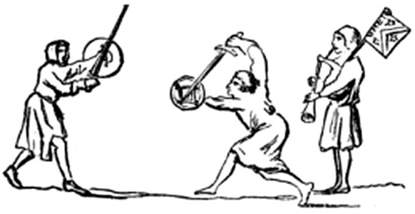 P141-Sword Play-From Royal MS 14 E iii