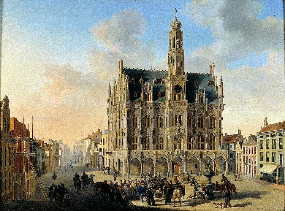 P.F. Poelman - Het stadhuis te Oudenaarde - B2245 - Cultural Heritage Agency of the Netherlands Art Collection