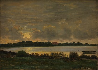 P.C. Skovgaard - View Across Præstø Fiord towards the manor of Nysø - KMS3393 - Statens Museum for Kunst