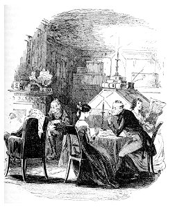 P138--Martin Chuzzlewit (Phiz)--jonas entertains cousins