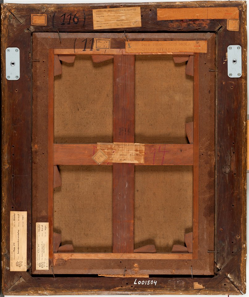 P.F. Mola - Lezende monnik in een rotsachtig landschap - NK2841 - Cultural Heritage Agency of the Netherlands Art Collection