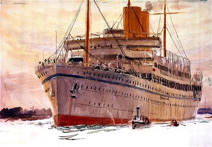 P and O liner 'Medina' at Portsmouth in 1911, fitted as a royal yacht RMG PV2105
