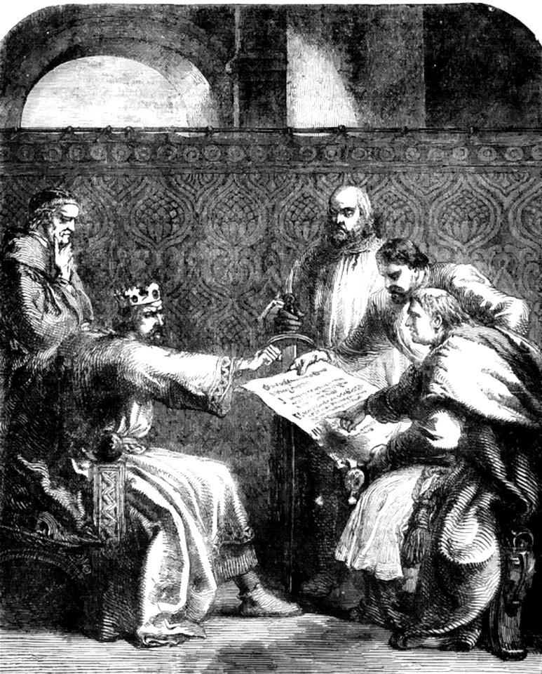 P258-John refusing to sign Magna Charta when first presented to him