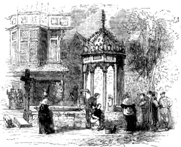P288 Conduit in London Streets, with Stocks, Pillory, and Whipping Post