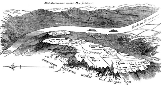 P184 PLAN OF THE SURRENDER OF GENERAL BURGOYNE AT SARATOGA