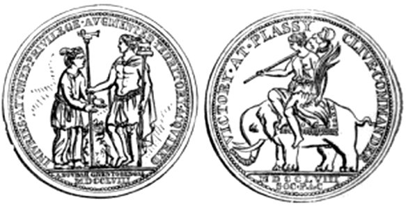 P24b MEDAL STRUCK IN COMMEMORATION OF THE BATTLE OF PLASSY