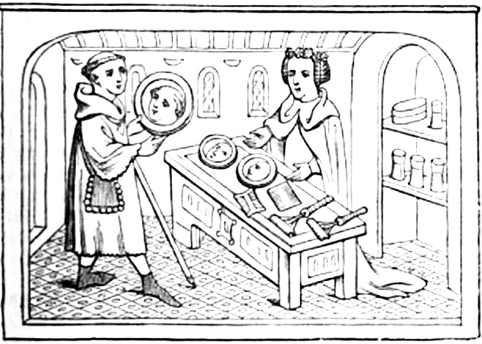 P47a-Pilgrim buying a Glass Mirror