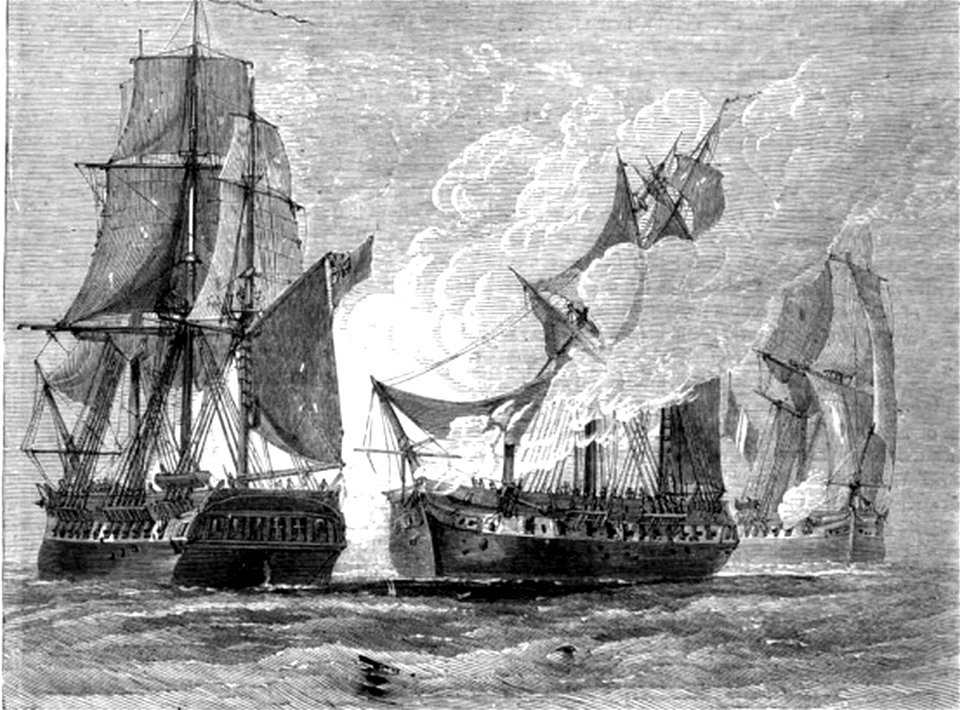 P366 ENGAGEMENT BETWEEN FRENCH AND ENGLISH CRUISERS OFF CEYLON
