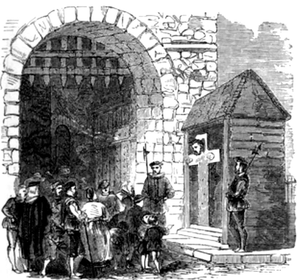 P313a Pillory at the Gateway of Old London Bridge