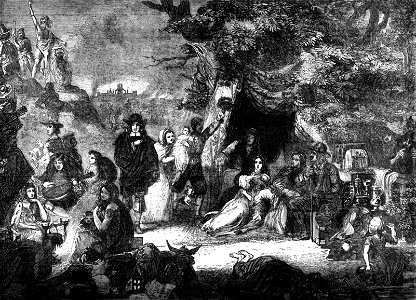 P438 Scene presented in Highgate Fields during the Great Fire of London. 1666
