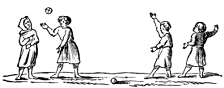 P480-A-Stool-ball. 14th Century. Royal MSS