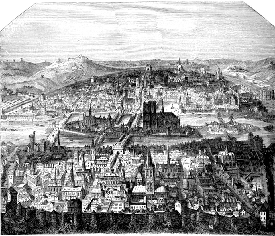 P486 GENERAL VIEW OF THE ANCIENT CITY OF PARIS