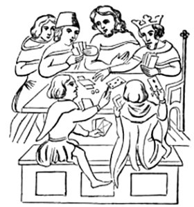 P480-B-Card playig. 14th Century