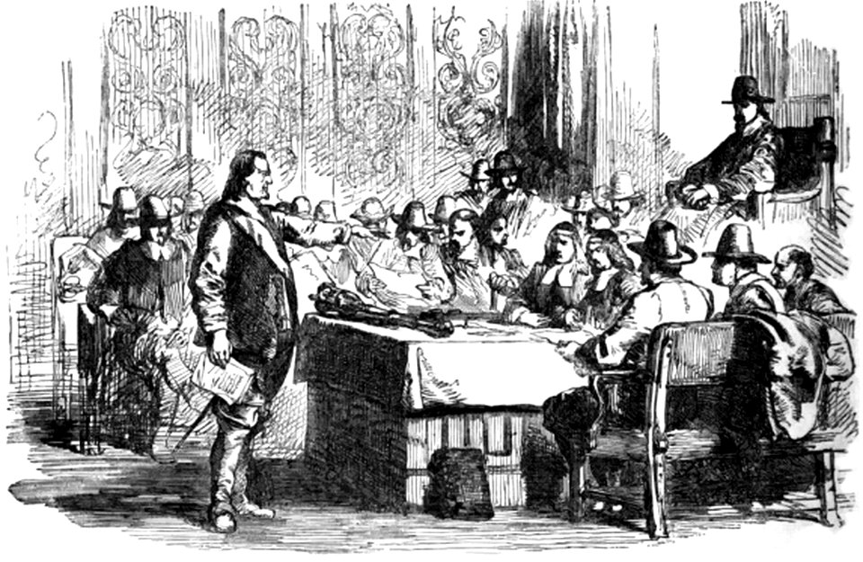 P330 Cromwell addressing the Parliament