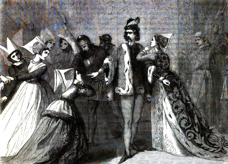 P565-The Duke of Brabent driving away the Ladies of his wife Jacque;ine