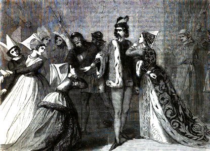 P565-The Duke of Brabent driving away the Ladies of his wife Jacque;ine
