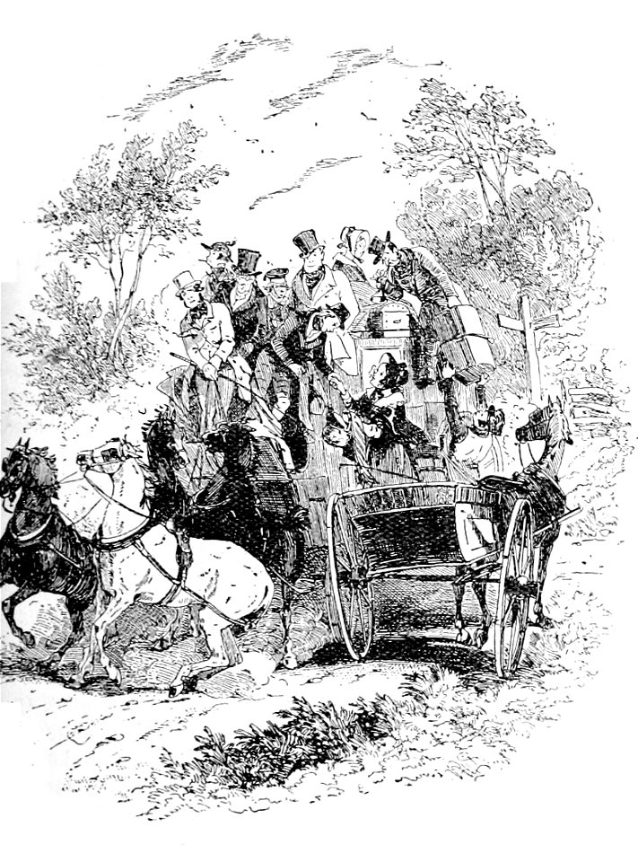 P419--Martin Chuzzlewit (Phiz)--pinch departs to seek fortune