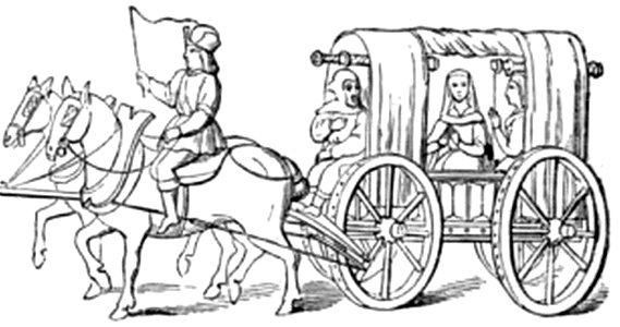 P615-Carriage of the 15th Century. Free illustration for personal and commercial use.