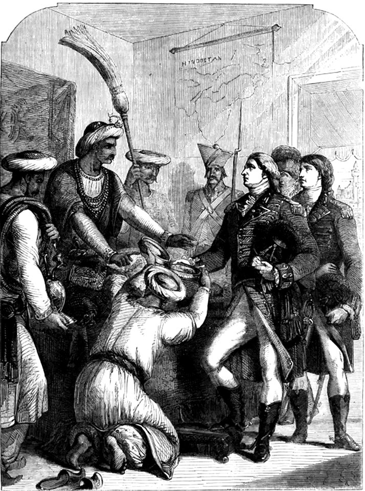 P343 The Great Mongul delivering to Lord Clive the Right of Dominion over BENGAL, ORISSA, AND BAHAR
