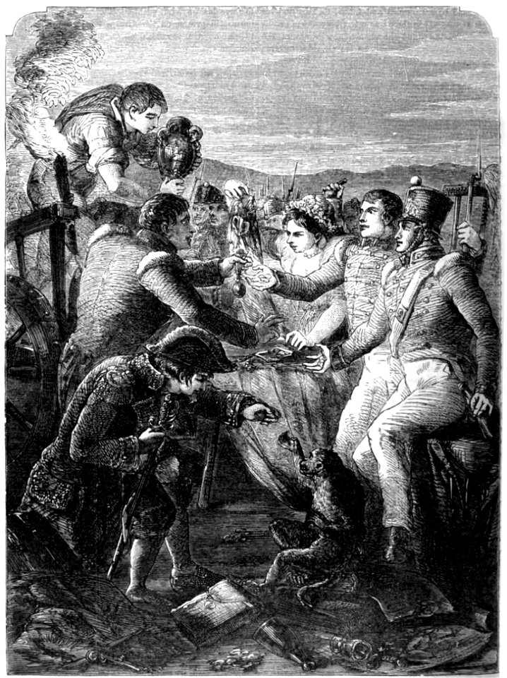 P468 ENGLISH AND SPANISH TROOPS DIVIDING THE SPOILS AFTER A BATTLE George III