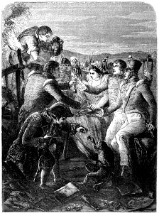P468 ENGLISH AND SPANISH TROOPS DIVIDING THE SPOILS AFTER A BATTLE George III